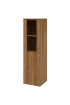 N 4 - 4DS kancelářská skříň, 1-dveřová/prosklená, levá, 1450x400x400, ořech světlý